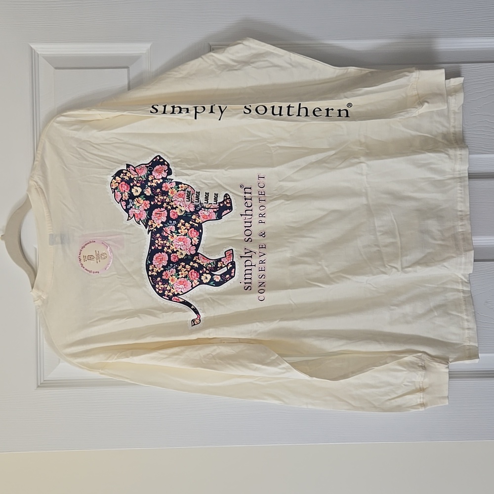 NWT Simply Southern Floral Lion Tracker Longsleeve Shirt - Picture 3 of 9